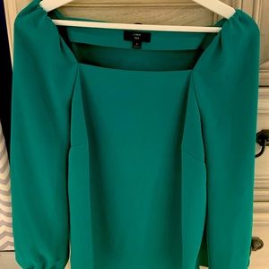 J Crew 365 Emerald Green Long Sleeve Blouse Size 8